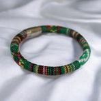 DEHNA El Yapımı Yeşil Kilim Motifli Unisex Dokuma Bileklik | Mıknatıs Kapama – 4 Farklı Beden - 19,5 cm