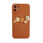Deilmi iPhone 11 Kılıf 3D M Bear Kamera Korumalı Silikon Kapak Kahverengi