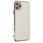 Deilmi iPhone 11 Pro Max Kılıf Luxury Seri Kamera Korumalı Silikon Kapak Beyaz