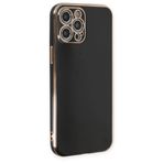 Deilmi iPhone 12 Pro Kılıf Luxury Seri Kamera Korumalı Silikon Kapak Siyah