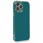 Deilmi iPhone 13 Pro Kılıf Luxury Seri Kamera Korumalı Silikon Kapak Koyu Yeşil