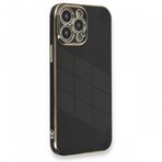 Deilmi iPhone 13 Pro Max Kılıf Luxury Seri Kamera Korumalı Silikon Kapak Siyah