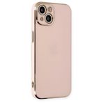 Deilmi iPhone 14 Kılıf Luxury Seri Kamera Korumalı Silikon Kapak Pembe