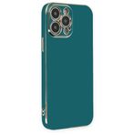 Deilmi iPhone 14 Pro Max Kılıf Luxury Seri Kamera Korumalı Silikon Kapak Koyu Yeşil