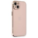 Deilmi iPhone 15 Kılıf Luxury Seri Kamera Korumalı Silikon Kapak Pembe