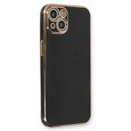 Deilmi iPhone 15 Kılıf Luxury Seri Kamera Korumalı Silikon Kapak Siyah