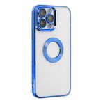 Deilmi iPhone 15 Pro Kılıf Hole Lazer Silikon Kapak Mavi