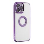 Deilmi iPhone 15 Pro Kılıf Hole Lazer Silikon Kapak Mor