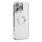 Deilmi iPhone 15 Pro Kılıf Hole Lazer Silikon Kapak Silver-Gri