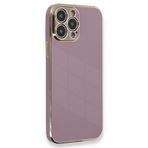 Deilmi iPhone 15 Pro Kılıf Luxury Seri Kamera Korumalı Silikon Kapak Lila