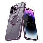 Deilmi iPhone 15 Pro Max Kılıf Hole Lazer Silikon Kapak Mor