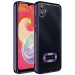 Deilmi Samsung Galaxy A04 Kılıf Hole Lazer Silikon Kapak Mor