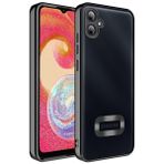 Deilmi Samsung Galaxy A04 Kılıf Hole Lazer Silikon Kapak Siyah
