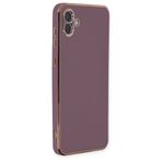 Deilmi Samsung Galaxy A04E Kılıf Luxury Seri Kamera Korumalı Silikon Kapak Lila