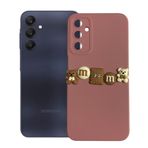 Deilmi Samsung Galaxy A25 Kılıf 3D M Bear Kamera Korumalı Silikon Kapak Pembe
