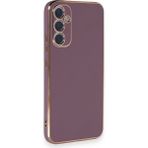 Deilmi Samsung Galaxy A34 5G Kılıf Luxury Seri Kamera Korumalı Silikon Kapak Lila