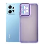 Deilmi Xiaomi Redmi Note 12 Kılıf Freya Lazer Lens Kamera Çerçeveli Silikon Kapak Lila