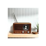 Deiog Bluetooth Ve Usb Destekli Şarjlı Nostaljik Radyo Ahşap Görünümlü Fm/am Ve Sd Kart Taşınabilir Retro
