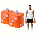 DEIRIS Taşınabilir seyahat dambıl, su dolu halter seti, katlanabilir ve ayarlanabilir dambıl 15 lb/çift, taşınabilir fitness ekipmanı, çekirdek antrenmanı, kuvvet antrenmanı için