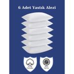 Dejavu Teks Pamuklu, 6'lı Yastık Alezi, Yastık Kılıfı, Su / Sıvı Geçirmez - 50 x 70 cm - Beyaz