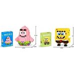 Dek Bricks Sünger Bob ve Patrick 2'li Set Yapboz Puzzle Hediye Masa Üstü Süs Koleksiyon - renkli