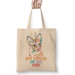 Dekado Best Cat Dad Ever Best Hairless Cat Dad Ever Cat Daddy Kedi Bez Çanta Uzun Saplı - 07028-Renkli