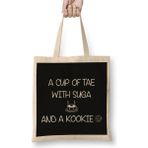Dekado Bts Bangtan Boys Kpop A Cup Of Tae With Suga And A Kookie Bez Çanta Uzun Saplı - 07028-Renkli