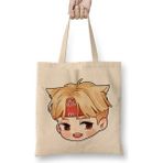 Dekado Chibi Face Suga Bts 02 Bez Çanta Uzun Saplı - 07028-Renkli