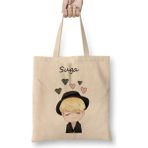 Dekado Chibi Face Suga Bts Bez Çanta Uzun Saplı - 07028-Renkli