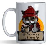 Dekado Cool Kedi-Bi'kahve Iyi Gelir Baskılı Kupa/bardak