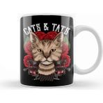 Dekado Cute Cats & Tats Inked Funny Tattoo Obsessed Kupa Bardak Porselen