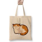 Dekado Cute Ginger Cat Orange & White Fat Tabby Kedi Bez Çanta Uzun Saplı - 07028-Renkli