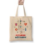 Dekado Fitness Eğitmeni Bez Çanta Uzun Saplı - 07028-Renkli
