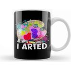 Dekado Funny I Arted Artist Joke Artistic Painting Pun Kupa Bardak Porselen