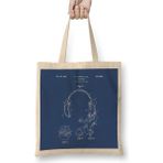 Dekado Headphones Patent Blueprint G F Falkenbe Bez Çanta Uzun Saplı - 07028-Renkli