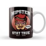 Dekado Hipster Stay Retro True Obey None Bearded Mustache Gift Kupa Bardak Porselen