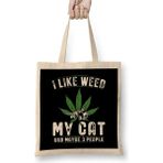 Dekado I Like Weed My Cat And Maybe 3 People Kedi Bez Çanta Uzun Saplı - 07028-Renkli