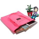 Dekado Kadın Açık Pembe Fermuarlı El ve Omuz Çantası Kumaş Bez Çanta Özel Dikim Kreasyonu - 07028-Renkli