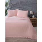 DEKADRON %100 Pamuk Muslin Battaniye, 4 Katlı Yatak Örtüsü, Yumuşak Türk Pamuğu Muslin Yatak Örtüsü, Ters Çevrilebilir Örtü, Pudra Pembe (Tam/Çift Kişilik Boyut 91x95-230x240cm)