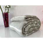 DEKADRON %100 Pamuk Muslin Çizgili Battaniye, 4 Katlı Yatak Örtüsü, Yumuşak Türk Pamuğu Muslin Yatak Örtüsü, Ters Çevrilebilir Örtü, Yeşil (Tam/Çift Kişilik Boyut 91x95-230x240cm)