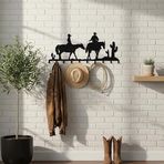 DEKADRON 6-8-10 Katlanır Kancalı Metal Kovboy Temalı Duvara Monte Portmanto, Banyo Giriş Yolu Oturma Odası Yatak Odası için Duvara Monte Askı, Metal Elbise Kancaları, (100x44cm (39"x17") 10 Kanca)