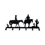 DEKADRON 6-8-10 Katlanır Kancalı Metal Kovboy Temalı Duvara Monte Portmanto, Banyo Giriş Yolu Oturma Odası Yatak Odası için Duvara Monte Askı, Metal Elbise Kancaları, (60x27cm (24"x11") 6 Kanca)