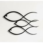 DEKADRON Animlas Metal Duvar Sanatı Eserleri - Balık Ailesi Metal Duvar Dekoru Ev Ofis Dekorasyon Yatak Odası Oturma Odası Dekoru (30" G x 17" Y /76x43cm)