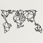 DEKADRON Dünya Haritası Duvar Sanatı - Geometrik Dünya Haritası - 3D Duvar Silueti Metal Duvar Dekoru Ev Ofis Dekorasyonu Yatak Odası Oturma Odası Dekor Heykel (30" G x 17" Y / 76x43cm)