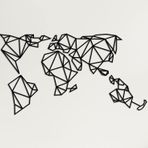 DEKADRON Dünya Haritası Duvar Sanatı - Geometrik Dünya Haritası - 3D Duvar Silueti Metal Duvar Dekoru Ev Ofis Dekorasyonu Yatak Odası Oturma Odası Dekor Heykel (79 inç G x 44 inç Y / 200 x 112 cm)