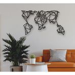 DEKADRON Dünya Haritası Geometrik Metal Duvar Dekoru