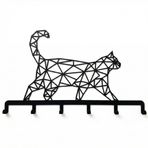 DEKADRON Geometrik Kedi Metal Portmanto, Duvara Monte Portmanto, Metal Duvar Askısı, Duvara Monte Askı, Ev Dekorasyonu, Şapka Askısı, Anahtarlık, Giriş Yolu Palto Kancaları, Metal Raf, Elbise Askısı (*24" G x