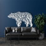 DEKADRON Metal Duvar Dekoru, Ağaç Ayı, Ev Dekorasyonu, Ayı Duvar Tabelası, Metal Duvar Sanatı, İç Mekan Dış Mekan Dekorasyonu (Beyaz, 39" G x 23" Y / 100x59 cm, Ağaç Ayısı)