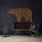 DEKADRON Metal Duvar Dekoru, Ağaç Ayı, Ev Dekorasyonu, Ayı Duvar Tabelası, Metal Duvar Sanatı, İç Mekan Dış Mekan Dekorasyonu (Bronz, 39" G x 23" Y / 100x59cm, Ağaç Ayısı)