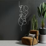 DEKADRON Metal Duvar Dekoru, Aşk Çizgisi, Ev Dekorasyonu, Duvar Tabelası, Metal Duvar Sanatı, İç Dekorasyon, İç Mekan Dış Mekan Asmaları, Minimalist Sanat, Beyaz (35x100cm)